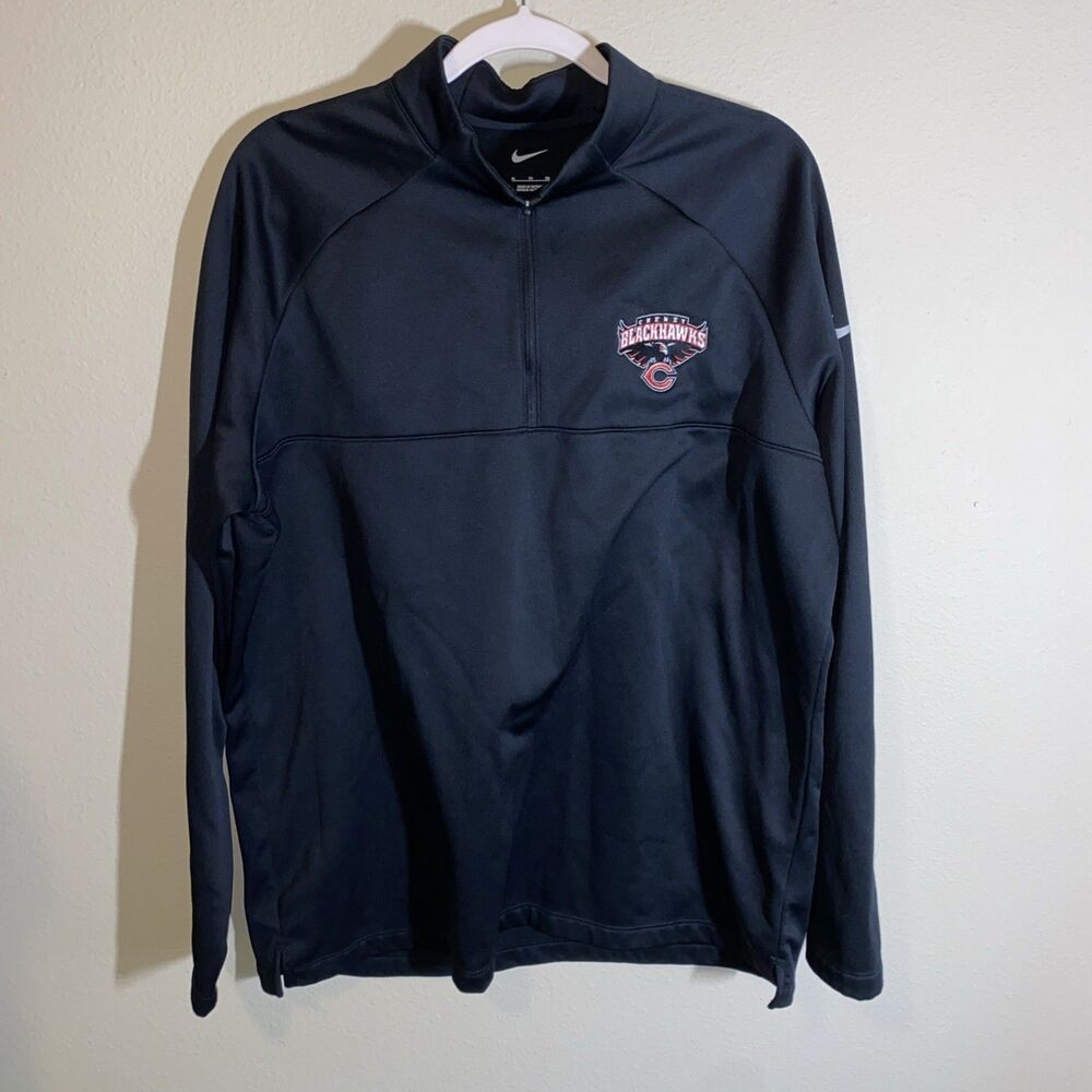 Nike Men’s Quarter Zip Sweatshirt Black Cheney Black Hawks